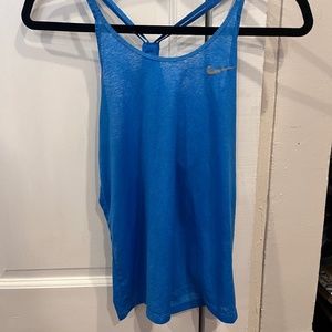 Nike Dry Fit Crossback Tank-Blue, small